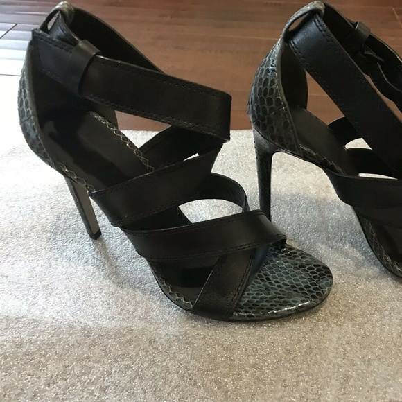 Alexander Wang Linda Black Gray Heels snake 38.5 8 - Picture 7 of 9